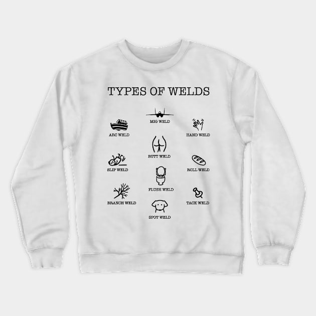 Types of Welds Chart Crewneck Sweatshirt by Boujee Cow